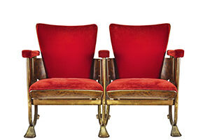 theater seats with bright red material